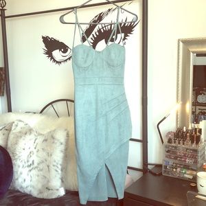 Sexy suede party dress.